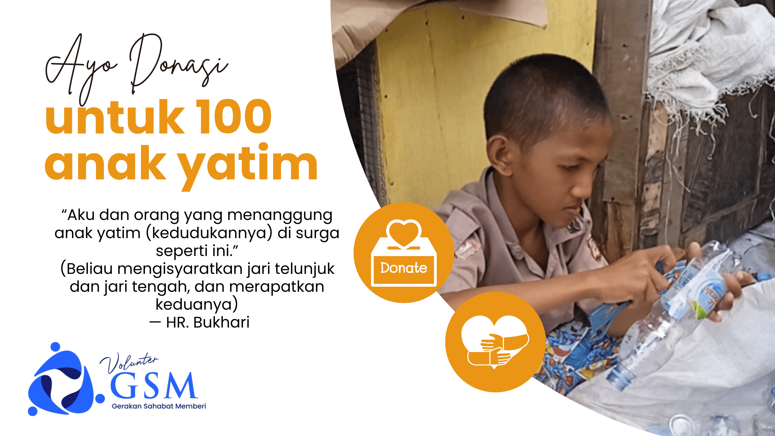 BANTU 100 ANAK YATIM SEKOLAH